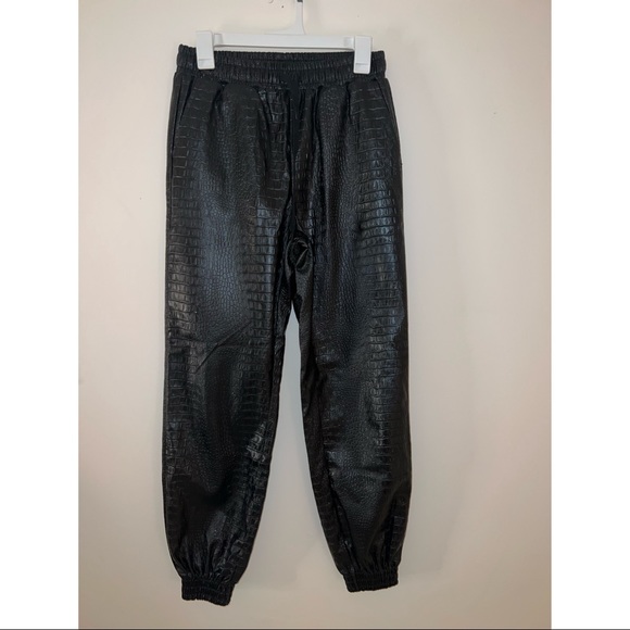 Leather Croc style Jogger Pants - Picture 2 of 3